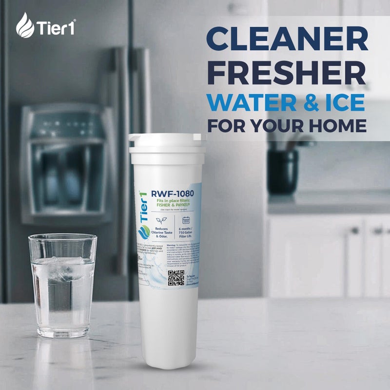 Tier1 RWF1080 836848 Refrigerator Filter | Replacement for Fisher Paykel 836860, WF296, EFF-6017A | Fridge Filter - Up to 12 months Supply | Easy Install | Odor Control | Great Tasting Water (2-pk) - Image 2